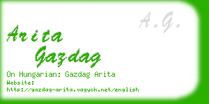 arita gazdag business card